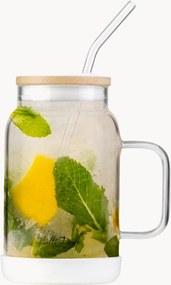 Barattolo in vetro borosilicato con cannuccia Fuori
