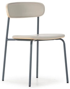 Sedie da pranzo in set beige in imbottito impilabili 2 pz Saula – Marckeric