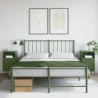 Comodini 2 pz Verde Oliva 36x39x68 cm Acciaio Laminato a Freddo 843075