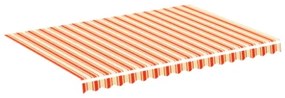 Tessuto di Ricambio per Tenda da Sole Giallo e Arancio 3x2,5 m