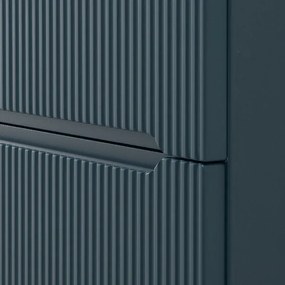 Mobile bagno sospeso 70 cm blu petrolio cannettato con specchio Bali