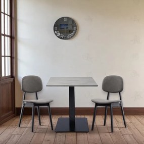 Tavolo pub ristorante bar quadrato 70x70 cm con piano laminato Cemento H 75