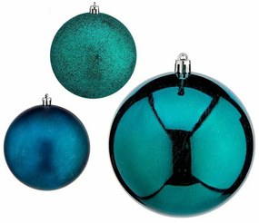 Set di palline di Natale Azzurro Plastica 10 x 11 x 10 cm (16 Unità)