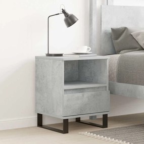 Comodino Grigio Cemento 40x35x50 Cm İn Legno Multistrato /
