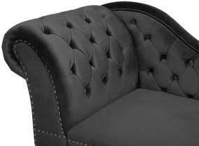 Chaise longue sinistra in velluto nero NIMES Beliani