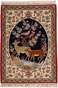 Isfahan Tappeto 100 x 70 Beige (Iran) Annodato A Mano
