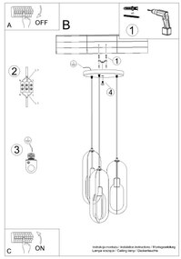 Sollux SL.1361 - Lampadario a sospensione con filo NICUS 3xE27/15W/230V bianco
