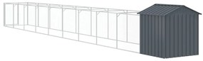 Casetta cani con tetto antracite 117x1017x123cm acciaio zincato