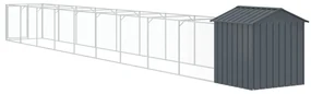 Casetta cani con tetto antracite 117x1017x123cm acciaio zincato