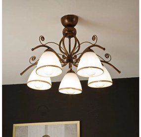 Lampadario a plafone RETRO 5xE27/60W/230V patina di bronzo