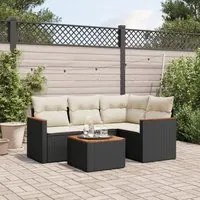 Set Divani da Giardino 5 pz con Cuscini in Polyrattan Nerocod mxl 113053