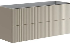 Mobile da bagno sospeso sotto lavabo Opera L 119.5 x H 50 x P 45.5 cm beige laccato opaco, 2 cassetti VISOBATH