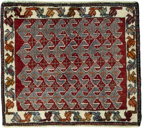 Shiraz Tappeto 50x60 Rosso (Iran) Annodato A Mano