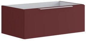 Mobile da bagno sospeso sotto lavabo L 79.5 x H 30 x P 45.5 cm rosso opaco, 1 cassetto Brera