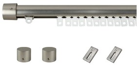 Kit per binario tenda per tenda arricciata desna, senza corda, nickel, in alluminio, 200 cm