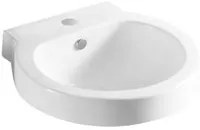 Lavabo a parete ceramica bianca 51.5x49.5 cm con troppopieno