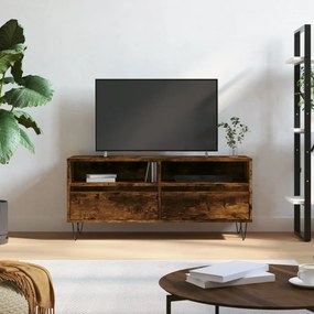 Mobile Tv Rovere Fumo 100x34,5x44,5 Cm İn Legno Multistrato /