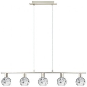 Eglo - Lampadario LED a sospensione con filo MY CHOICE 5xE14/4W/230V cromo/bianco/nero