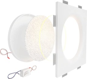 Lampada LED da incasso 175W Effetto Luna 60x60 cm in Gesso