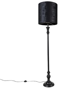 Lampada da terra classica nera con paralume nero 40 cm - Classico