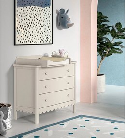 Cassettiera per bambini beige con fasciatoio 89x90x55 cm Swingo – Vipack