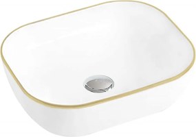 Mexen Mirabel lavabo da appoggio 50 x 40 cm, bianco/oro - 22115005