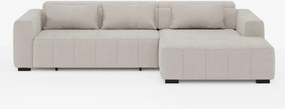 Doric Divano angolare con penisola e sedute allungabili con relax elettrico - poggiatesta reclinabili in tessuto smacchiabile T23