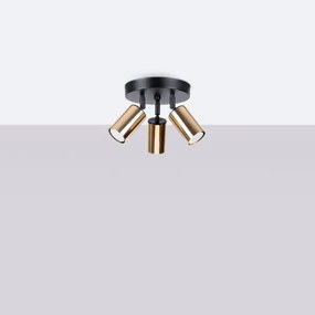 Sollux SL.1385 - Faretto WINX 3xGU10/10W/230V nero/oro