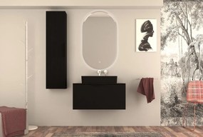 Mobile da bagno sospeso sotto lavabo L 90 x H 43 x P 44 cm nero laccato opaco, 3 cassetti BADEN HAUS MODULA