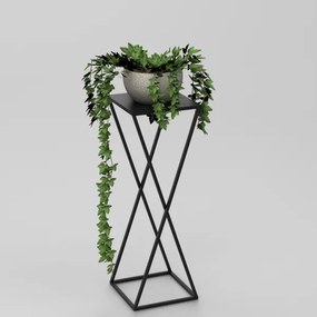 Portafiori 70x24 cm nero