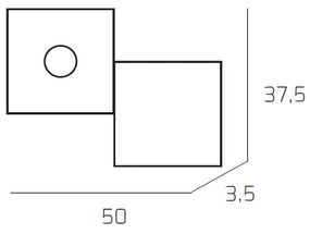 Applique Moderna 2 Moduli Eccentric Metallo Sabbia 1 Luce Gx53