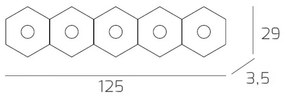 Plafoniera Moderna Hexagon Metallo Bianco 5 Luci Led 12X5W