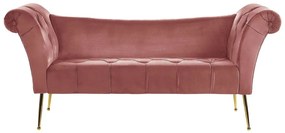 Chaise longue velluto rosa NANTILLY Beliani