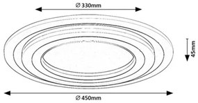 Rabalux 71315 - Plafoniera LED dimmerabile da soffitto TANELI 56W/230V 3000/4000/6000K finitura cromata + telecomando