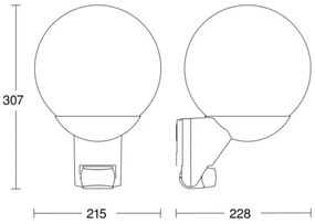 STEINEL 005917 - Applique da esterno con sensore L585S 1xE27/60W bianco