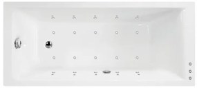 Vasca idromassaggio rettangolare bianco ,170, 70 cm, 16 bocchette,