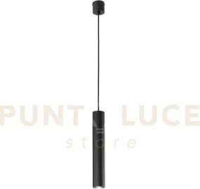 Lampadario a sospensione lord nera in acciaio e alluminio 1 luce at...