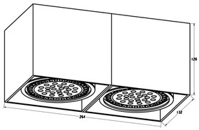 Zuma Line ACGU10-116 - Faretto BOX 2 2xGU10-ES111/15W/230V bianco
