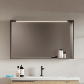 Specchio Rettangolare" Quadrante" Con Struttura 102x73 Con Barra Led