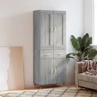 Credenza Grigio Sonoma 69,5x34x180 cm in Legno Multistratocod mxl 107507