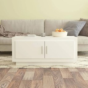Tavolino Da Salotto Bianco 102x50x45 Cm İn Legno Multistrato /