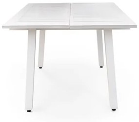 Tavolo In Alluminio Quadrato Da Esterno 145x100-145 Cm Bianco