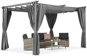 Pergolato antracite da terrazza con tende La Palma 4x4 Garden Point