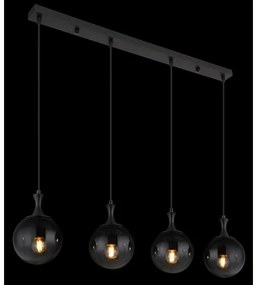 Globo 15885-4H - Lampadario a sospensione con filo DALTON 4xE27/10W/230V nero