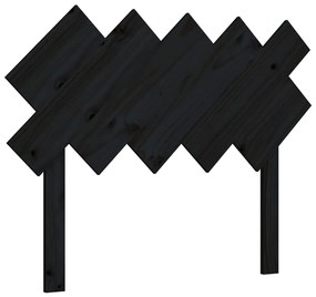 Testiera per letto nera 104x3x80,5 cm in legno massello di pino