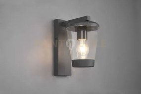 Cavado applique da esterno antracite con diffusore trasparente ip44...