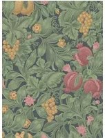 Cole & Son Carta da parati Vines of Pomona - Crimson & Olive on Charcoal