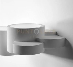 Chio applique da parete 2 luci attacco gx53, bianca in gesso 15x33,5cm