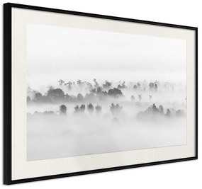 Poster  Fog Over the Forest  Cornice Quadri Cornice nera con pass-partout, Larghezza x Altezza Home decor 90x60