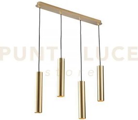 Lampadario a sospensione fluke tonda oro 4 luci attacco gu10 68x7x2...